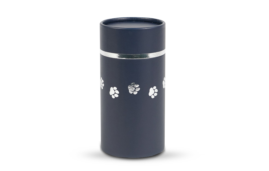 Blue Scattering Tube Urn With Paw Prints Image